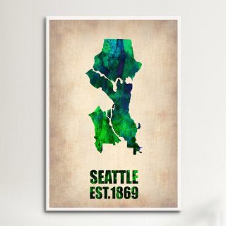 Seattle Watercolor Map by Naxart Graphic Art on Canvas by iCanvas