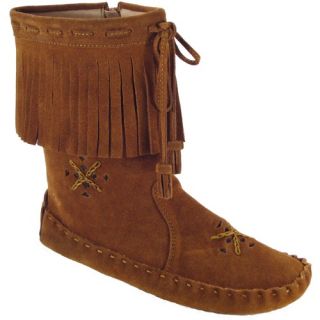 Womens Tina Fringed Boot Peace Moccasins by Old Friend   Womens Moccasins