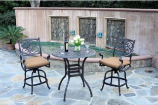 Meadow Decor Kingston 36 in. Bar Height Patio Bistro Set   Outdoor Bistro Sets