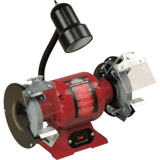 Wel-Bilt Bench Grinder — 6in. Wheel, Work Lamp, 1/2 HP, 3650 RPM