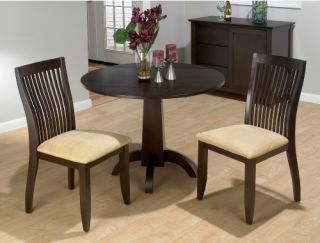 Jofran Dark Chianti 3 Piece Small Double Drop Leaf Bistro Table and 2 Chairs