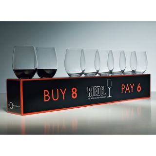 Riedel O Cabernet/Merlot Wine Glass Buy 6 Get 8   Wine Glasses