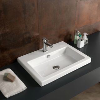 Ceramica Tecla Cangas Ceramic Bathroom Sink with Overflow