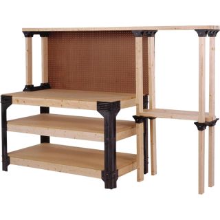 Hopkins 2x4 Basics AnySize Workbench Kit with ShelfLinks — Model# 90164MI  Workbenches