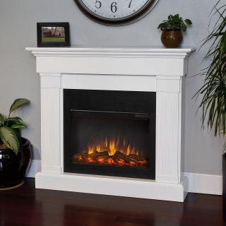 Real Flame Crawford Slim Line Electric Fireplace   White   Fireplaces
