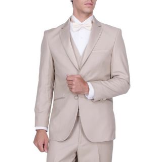 Mens Beige Vested Tuxedo with Smart Satin Trim   Shopping
