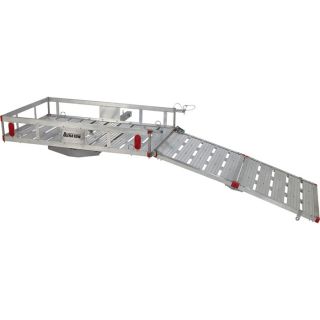 Ultra-Tow Aluminum Folding Cargo Carrier with Ramp — 500-Lb. Capacity, 60in.L x 29 1/2in.W  Receiver Hitch Cargo Carriers