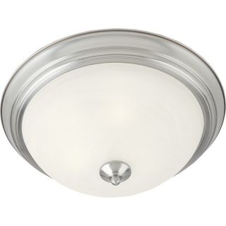 Marble Shade 2 light Nickel Essentials 584x Flush Mount Light