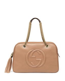 Gucci Soho Leather Chain Shoulder Bag, Beige
