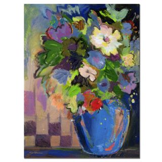 Trademark Art Cobalt and Purple Flowers by Sheila Golden Painting