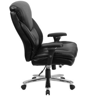 Hercules Series Leather Swivel Chair with Lumbar Support Knob by Flash