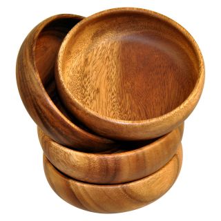 Acacia Wood Dipping/Nut Bowls   Set of 4