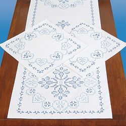 Stamped 3 piece Dresser Scarf and Doily Kit