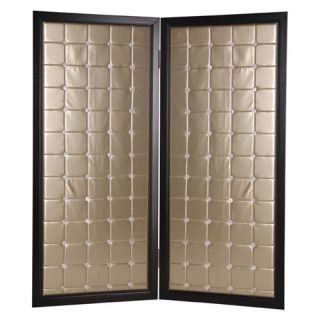 Screen Gems Beau Monde Chic 2 Panel Gold Fabric Room Divider   59W in.   Room Dividers