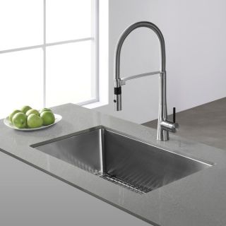 Kraus 32 inch Undermount Single Bowl Steel Kitchen Sink   11477728