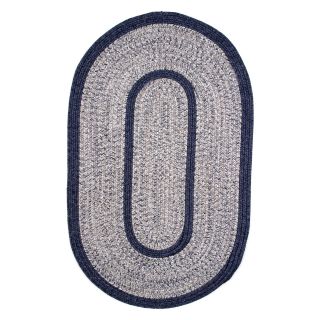 Thorndike Mills Town Crier Heather Indoor / Outdoor Braided Rug   Blue with Blue Solids   Braided Rugs