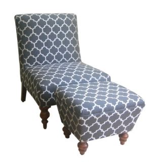 HomePop Slipper Accent Chair and Ottoman Quatrefoil