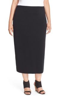 Eileen Fisher Midi Length Wool Crepe Pencil Skirt (Plus Size)