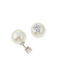 A.V. Max CZ & Pearly Double End Earrings