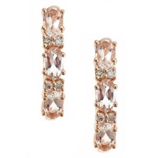 Anika and August 14k Rose Gold Morganite 1/10ct TDW Diamond Earrings