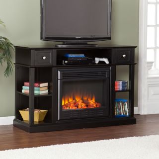 Upton Home Nixon Black Media Console/ Stand Electric Fireplace
