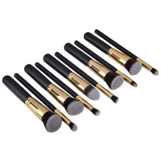 Zodaca 10 piece Gold Professional Beauty Make up Brushes Tool Set For