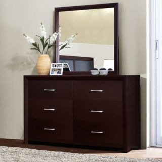 Bancroft 6 Drawer Dresser with Mirror   Espresso   Dressers
