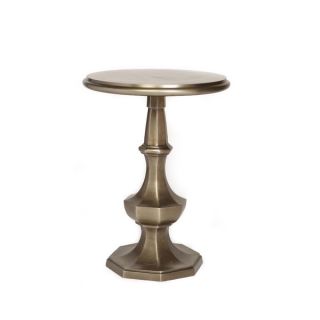 Eight sided Pewter Finish Accent Table