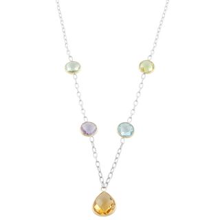 Fremada Sterling Silver and 14k Gold Round and Oval Multiple Gemstones