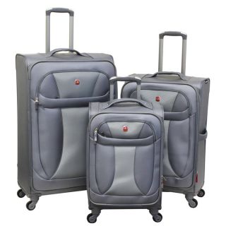 Wenger SwissGear Neo Lite Grey Expandable 3 piece Spinner Luggage Set