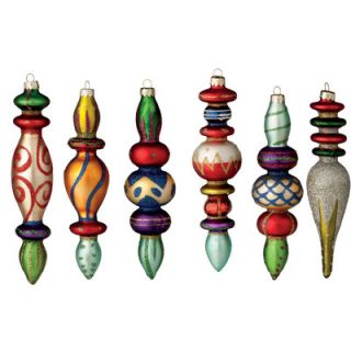 October Hill 6 Piece Large Finial Glass Ornament Set