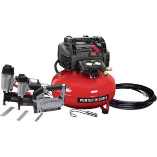 Porter Cable 3-Pc. Reconditioned Finish Nailer and Brad Nailer Combo Kit, Model# PCFP12234R
