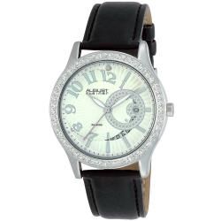 August Steiner Womens Swiss Quartz Mother of Pearl Crystal Strap