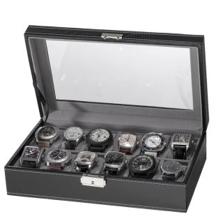 Black Watch Box 12 Slot Case PU Leather   17579901  
