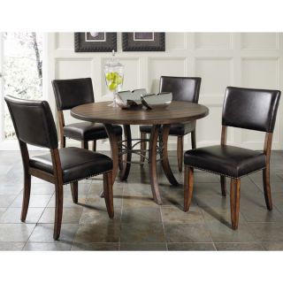 Cameron 5 piece Round Wood Dining Set with Parsons Chairs  
