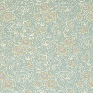 D122 Gold Pink and Blue Paisley Floral Brocade Upholstery Fabric (By