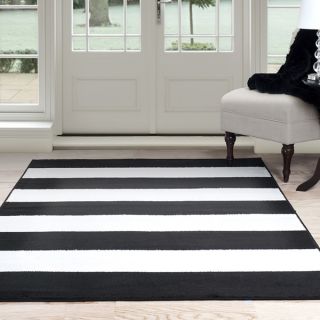 Windsor Home Breton Stripe Area Rug   Black & White 33 x 5