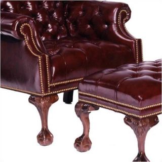 Distinction Leather Tufted Leather Chair and Ottoman