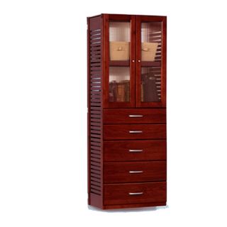 John Louis Home Red Mahogany Door and 5 drawer Stand Alone Tower