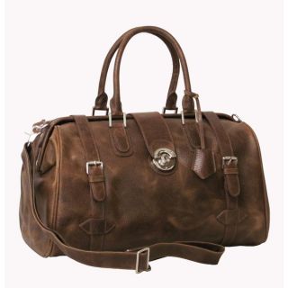 Amerileather Waxy Brown Langam 17 inch Carry on Leather Duffel Bag