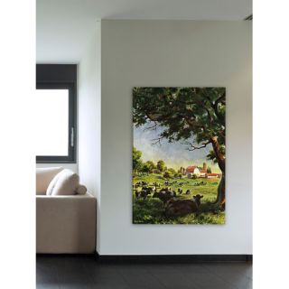 Cattle Farm Painting Print on Wrapped Canvas by Marmont Hill