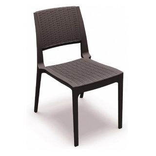 Compamia ISP830 BR Verona Resin Wickerlook Dining Chair   Brown   Set of 2   Outdoor Dining Chairs