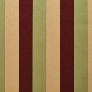 B0110e Burgundy Green Gold Thick Stripes Silk Look Upholstery Fabric