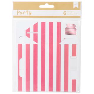 DIY Party Bakery Treat Boxes 3.5inX4inX1.75in 6/PkgPink & White