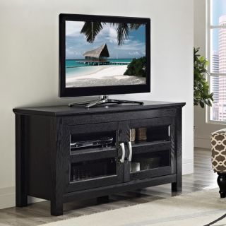 Contemporary Black Wood 44 Inch TV Stand