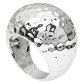 Journee Collection Sterling Silver Hammered Dome Ring