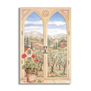 Stupell Industries Tuscany Faux Window Scene Painting Print Plaque