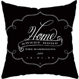 Black and White Brocade Personalized Throw Pillow   Decorative Pillows