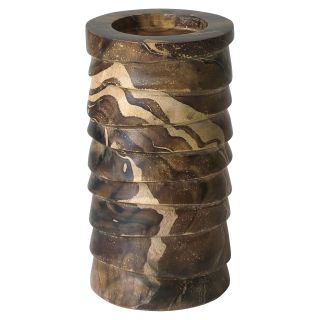 Dimond Home Marbled Terraced Wood Pillar Candle Holder   Candle Holders & Candles