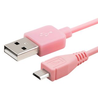 Insten 3 foot Pink Universal Micro USB 2 in 1 Charging Data Transfer M